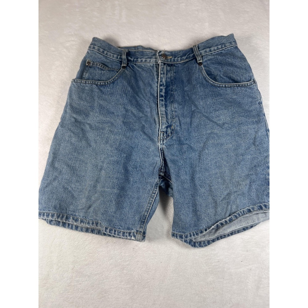 St. John's Bay Denim Bermuda Shorts Womens 12 Blue High Rise Classic Casual